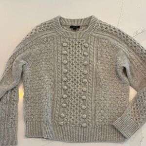 JCrew Gray Cable Knit Sweater